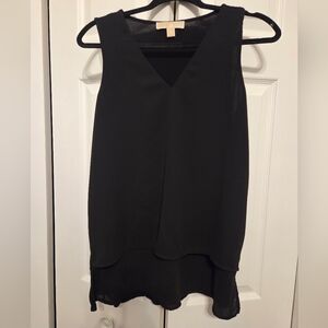 Michael Kors Black Sleeveless V-Neck Top